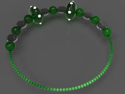 Bracelet emerald beaded Free 3D model