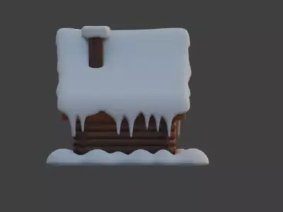 Stylized Christmas Gingerbread House 3D Model Low-poly 3D model