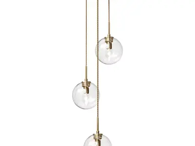 Tommy pendant chandelier with transparent shades 3D model