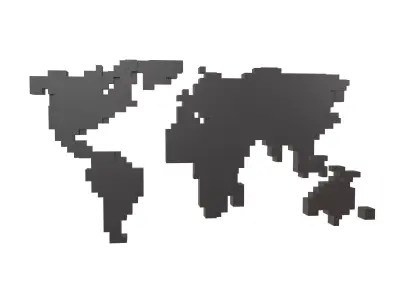 Earth Map Cube Style v1 001 Low-poly 3D model