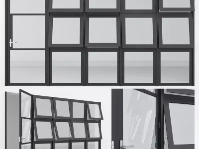 Aluminium door 15 3D model