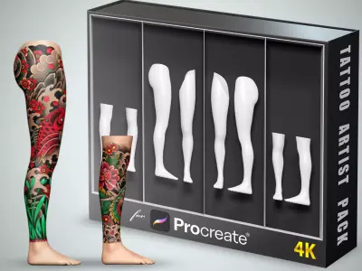 Tattoo Artist Leg Pack 3D model