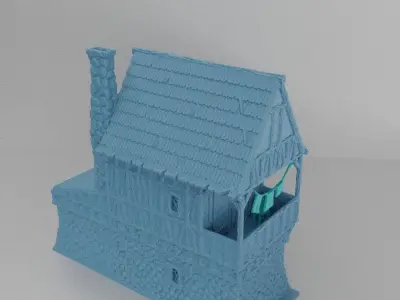 Medieval Bakery Tabletop Terrain 25 mm 3D print model
