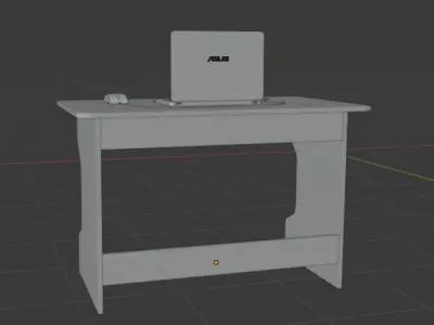 Laptop and table low-poly Low-poly 3D model