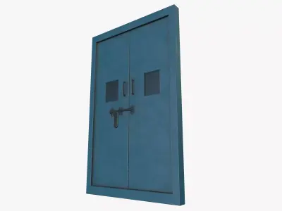 Blue Door Low-poly 3D model
