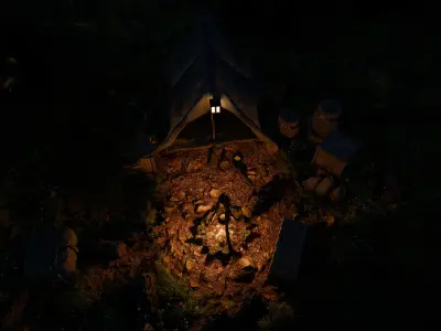 Forest Tent Scene 3D model