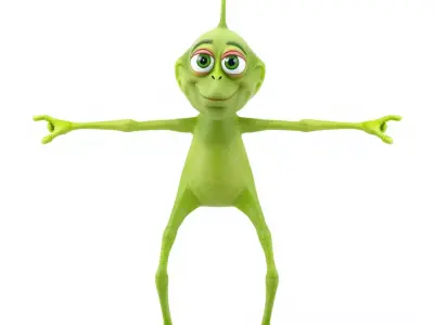 Green Alien Character model pack Low-poly 3D model