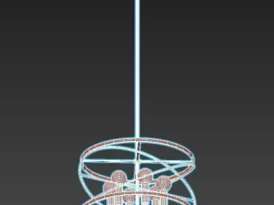 vele-luce-florence-vl5092p06 light chandelier in brass and gold 3D model