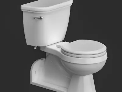 5 Toilet bowls and flash tanks 3D model
