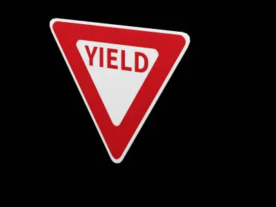 Street Sign Triangle Equilateral Low-poly 3D model