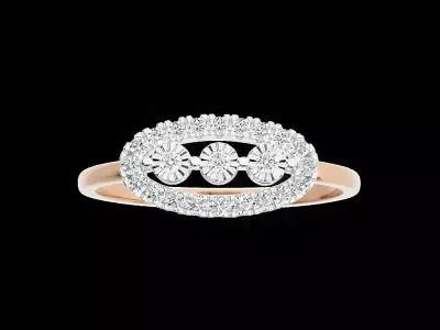Light Minimalist Diamond Ring Earrings Pendant Set 3D print model shop