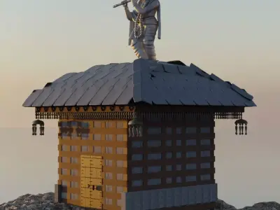 Yulla Kanda-  Krishna Temple - Himachal Pradesh 3D model