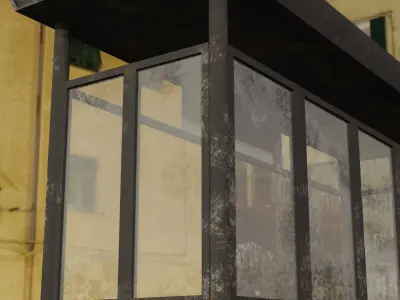 Rusty Bus Station Free low-poly 3D model