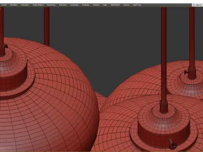 Circular 5 Minaret Low-poly 3D model