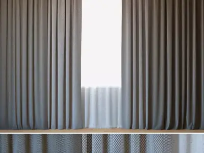Curtains 42 Curtains with Tulle ROHI Novum 3D model