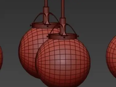 Bistro Globe Clear Glass Chandelier 3D model purchase