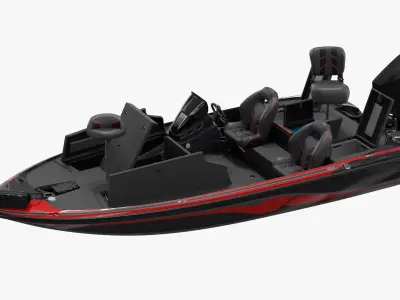  Performance Fishing Boat Red Black Rigged 