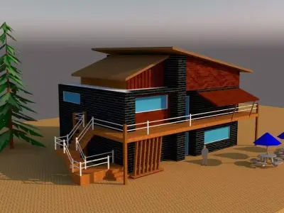 modern beach house Free 3D print model