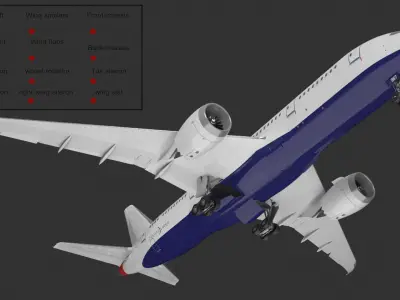  Commercial Jet Airliner Boeing 787-8 Rigged for Maya 