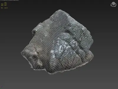 3d scanned nature stone 025 Low-poly 3D model