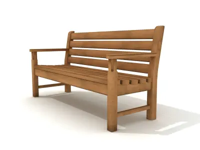  Exterior Old Wood Bench 11 3D model