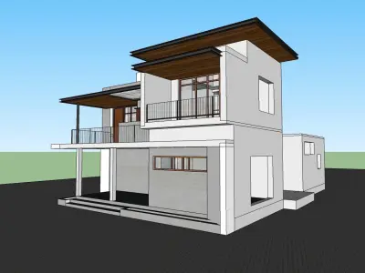 Elegant Modern House  Model  3D model