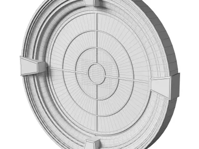 Classic Marble Circular Window 2 3D model