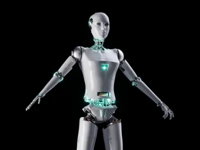 Robot Low-poly 3D model 20