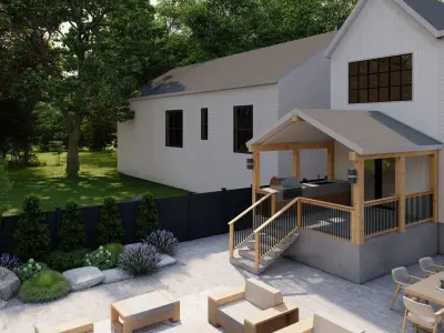 Garden Landscape 3D Model - SketchUp and Lumion Scene 3D model 3D model