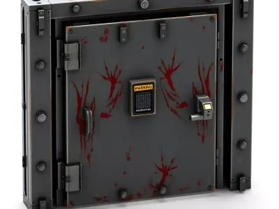 Grungy SciFi Security Hatch Door Low-poly 3D model