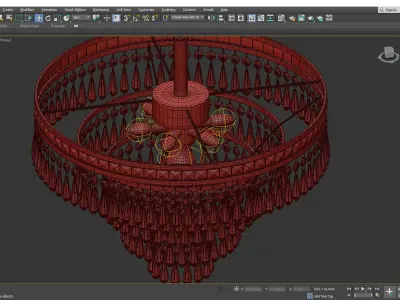 Mercer Round Chandelier Low-poly 3D model