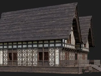 Old Medieval Building 4K Textures GameReady 120 Low-poly 3D model