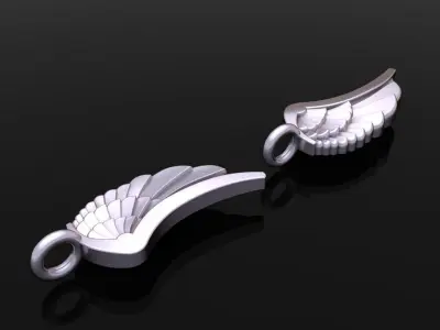 ANGEL WING DOUBLE SIDES PENDANT MID SIZE 3D print model
