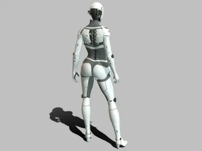 Android Girl Low-poly 3D model