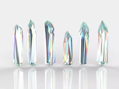 stones low poly swarovski crystal point 3D model