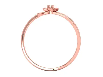 Solitaire Wedding Engagement Women Light Weight Flower Rings 3D print model 5