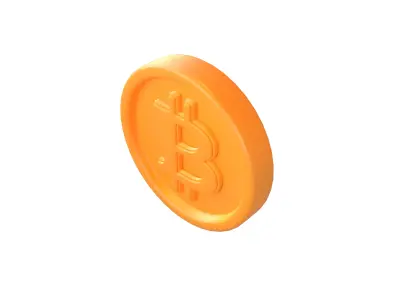Cartoon Bitcoin v1 005 Low-poly 3D model