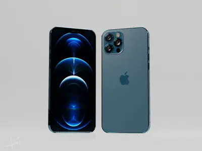 Apple iphone 12 Pro Max in all Official Colors  Low-poly 3D model