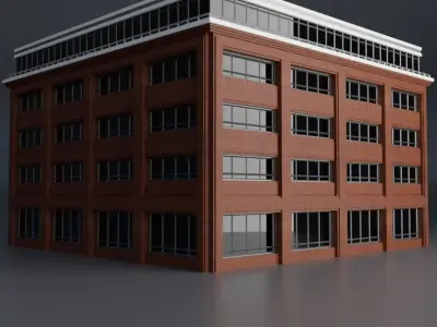 URBAN CITY BUILDING 12 Low-poly 3D model