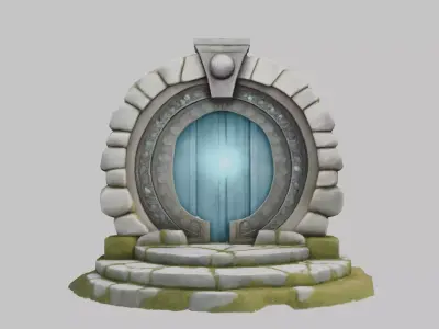 Mystical Stone Portal 3D Model Low-poly 3D model