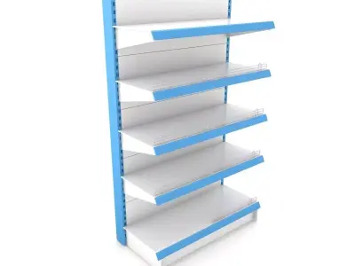 Supermarket Single Shelf Module 3D model