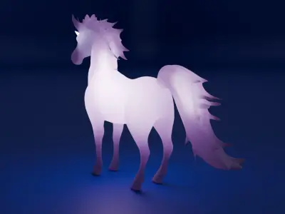 Unicorn indirect lighting Low-poly 3D model