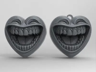 valentines smile heart pentant  3D print model