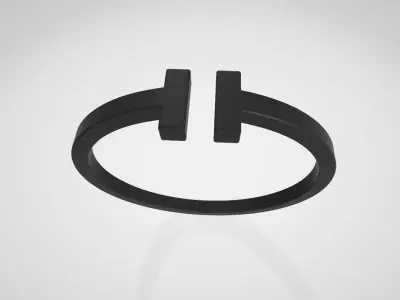  Tiffany  Co T Square Bracelet Low-poly 3D model