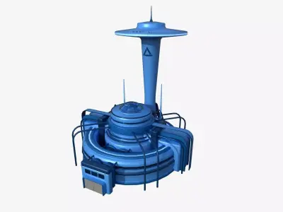 SciFi Facility D03 Blue - Sci Fi Exterior Design Low-poly 3D model