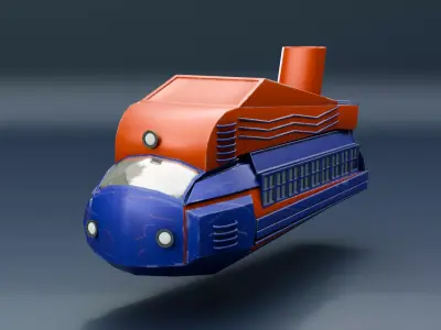 Stylized Sci-Fi Ship 3D Model Low-poly 3D model