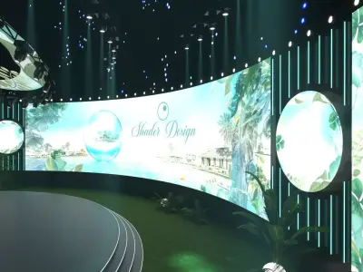 LED Panoramic Conference Event Stage 3D Model 3D model