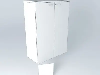 MEDIUM HEIGHT CABINET-WOOD DOORS-900x450x1350mm Free 3D model