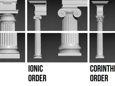 Roman Architectural Pillar Orders 3D Model Pack