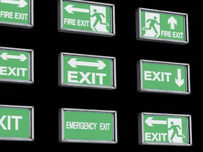 Sign Board Pack Low-poly 3D model